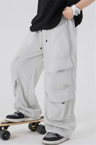 SANGTREE Boys' Baggy Cargo Pants Outdoor Quick Dry Lightweight Hiking Pants with Pockets, 4-14 Years4