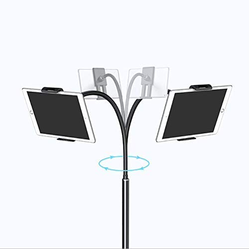 Image of Shahn Sturdy Base Lazy Mobile /Tablet Holder Adjustable Stand with 360 Degree Rotatable Phone Holder and Flexible Gooseneck for Live Broadcasting Leisure Watching. (Floor Stand for Mobile & Tablets)