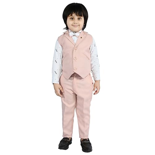 Image of Kids Ethnic Suit Set I 3 Piece Party Suit for Boys | Kids Suit Set Shirt, Pant & Waistcoat I Birthday Boys Party Dress
