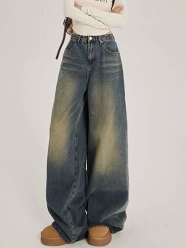Image of KOTTY Women Wide Leg Baggy Jeans High Waist Relaxed Fit Denim Casual Wear