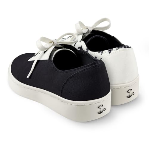 Image of Hot Chocolate Design All-Day Women's Lace-Up Sneakers | Canvas Upper, Cushioned Footbed with Arch Support, Flexible Rubber Outsole, Vegan Construction, Casual Everyday Sneakers