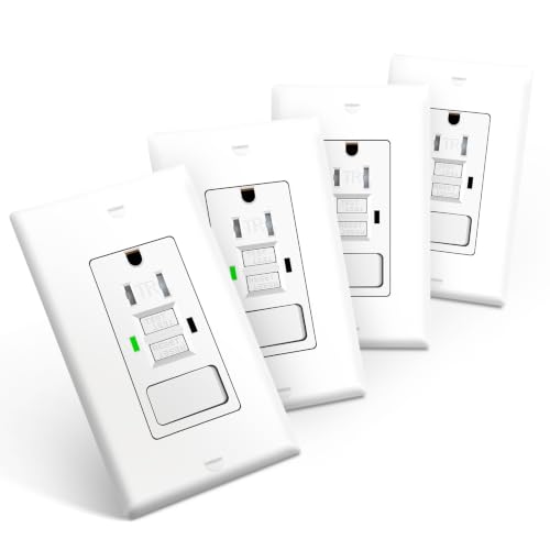4 Pack 15A GFCI Outlet Light Switch Combo, Self-Test TR ETL Listed