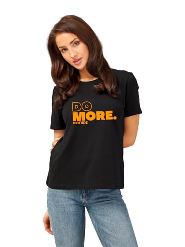 Image of LEOTUDE Women's Boyfriend-Loose Fit Round Neck Half Sleeve Cottonblend Women Tshirt (Color Multicolor)