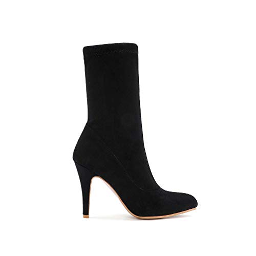 Joojaky Woman Fashion Pointed Toe Ankle Booties Stilettos Solid Color Short Boots4