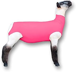 Pink Spandex Lamb Tube for Show Sheep & Lamb - Show Livestock Supplies: Sheep Covers & Blankets (Large)