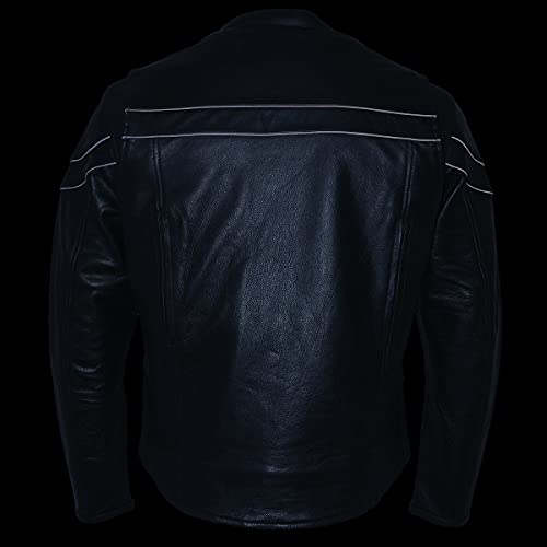 Milwaukee Leather Men's Leather Sporty Scooter Crossover Biker Jacket - LKM1725 7