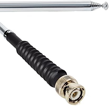UAYESOK VHF 136-174MHz(155Mhz) BNC Antennas 6 Sections Anti-Collision 16cm-60cm Telescopic Antenna for HT440 CP500 TK200 TK210 ICOM Uniden Handheld VHF Two Way Radio
