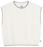 Petit Bateau Kinder-Zopfpullover aus Wolle und Baumwolle, ärmellos