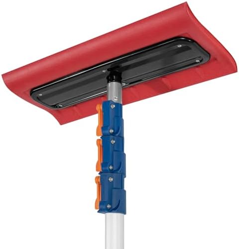 FREEAMG 4.7-12 FT Telescopic Snow Roof Rake, Lightweight Aluminum Snow Rakes with Anti-Slip Handle Soft Foam Pad Pre Assembled Never-Scratch SnowBuster for Roofs, RVs Cars & Solar Panel Cleaning