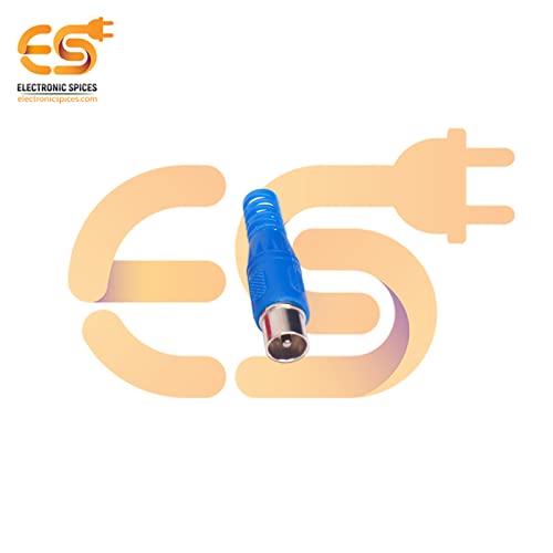 Image of Electronic Spices Blue color RCA Male plug solder audio connector Electronic Cables pack of 5pcs