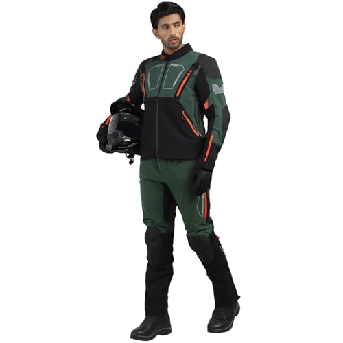 Image of ROYAL ENFIELD ADVENTURER XT RIDING TROUSER| CE level 2 armor at knee & hip | High abrasion resistance 610 D cordura fabric | Superfabric at Knees | Waistband adjusters | OLIVE 34 inch