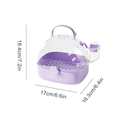 Hamster- Reisekäfig- PVC- Transportbox | geräumiger Vogelkäfig für Kleintiere mit Wasserflasche, Gehege für Hamster, Spatzen, Aras, Sittiche, Nymphensittiche, Igel-2