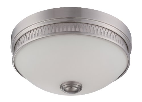 Nuvo Lighting 62/323 Harper LED One Light Flush Dome 20 Watt 1420 Lumens Soft White 2700K KolourOne LED Technology Frosted Glass Brushed Nickel Fixture