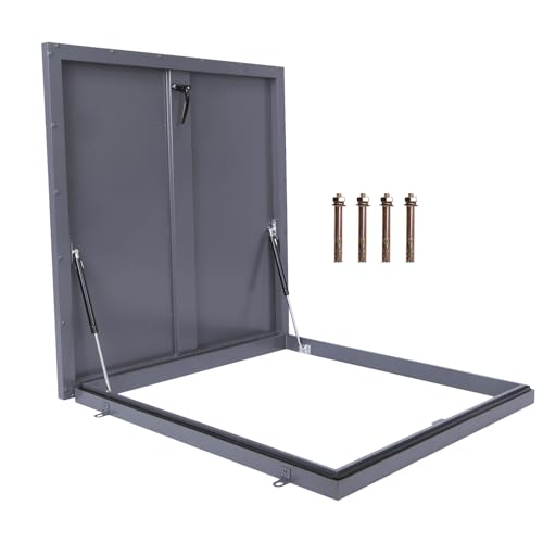 Hubxinly 31.5in L X 31.5in W Attic Skylights Roof Hatch Vent Access Door Aluminum Frame Galvanized Sheet Skylight Roof Caps Window Suitable for Home Industry