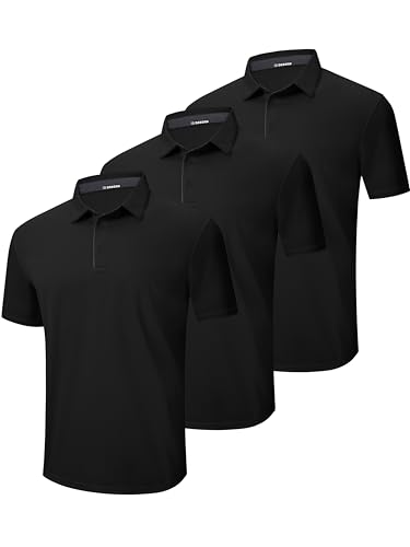 Amazon.com: DEHORU 3 Pack Mens Polo Shirt Quick-Dry Short Sleeve
