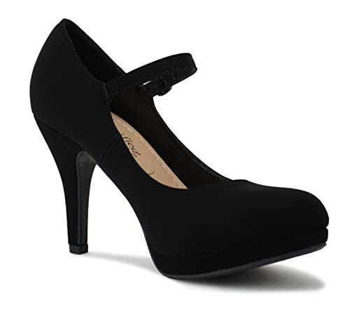 CITYCLASSIFIED “Dennis” ~ Women’s Comfort Extra Padding Insole Stiletto Heel Mary Jane Strap Pump Office Ladies Closed Round Toe Pumps Shoes4