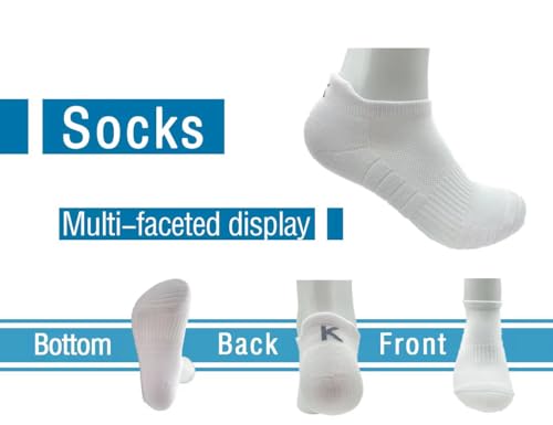 kmaleossy 6 Pairs Ankle Cotton Low Cut Cushioned Performance Breathable Athletic Sports Running Socks for men women4
