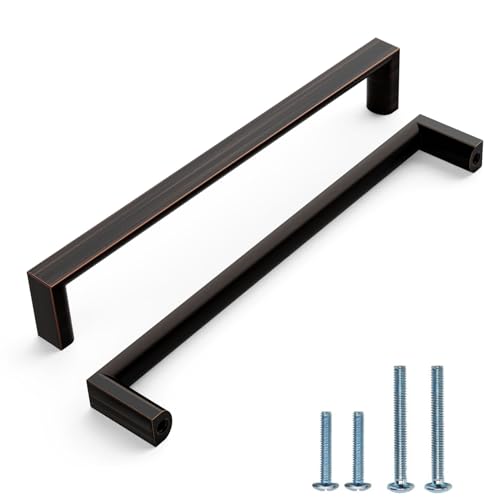 Image of 10 Pack 6.3 Inch(160mm) Kitchen Cabinet Handles Oil Rubbed Bronze Cabinet Pulls Kitchen Cabinet Hardware Drawer Pulls for Cupboard Wardrobe