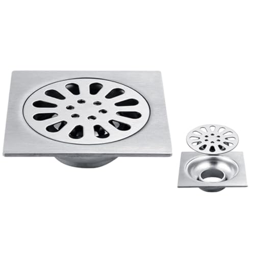 Ralo Inteligente 9,5x9,5 Luxo Aço Inox Prateado Quadrado