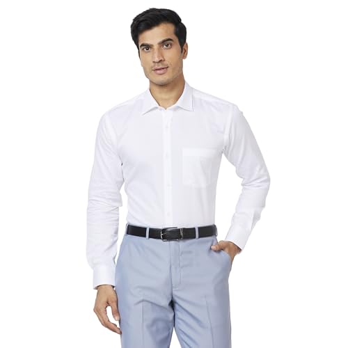 Image of Park Avenue Men's Pure Cotton Structure Pattern Slim Fit Semi Cutaway Collar Full Sleeve Formal Shirt