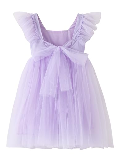 Little Girls Vintage Party Dress Ruffled Sleeve A-Line...