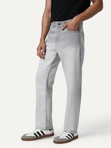 Image of Urbano Fashion Men's Straight Fit Heavy Washed Faded Denim Jeans Stretchable