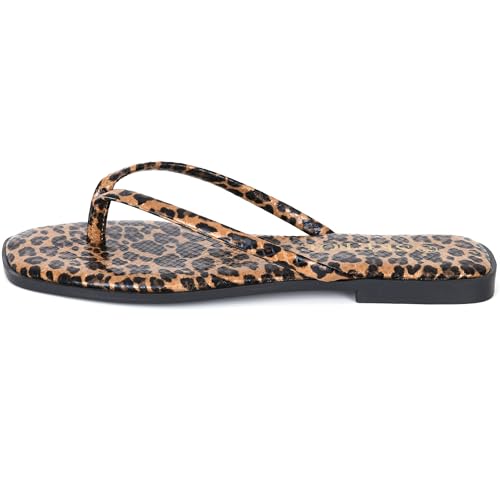 Image of Flip Flops Sandals for Women Square Toe Lightweight Thong Slides