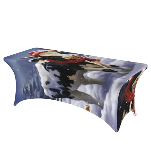 Nappe de Noël rectangulaire ajustée pour simplifier vos repas de fête