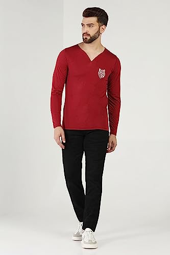 Image of INKKR Regular Fit Style V-Neck Full Sleeve T-Shirts for Men