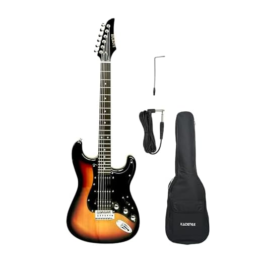 Kadence AstroMan Electric Guitar, 21 FRETS, ROSEWOOD FRETBOARD, H - S - S PICK UPS Sunburst combo with Bag and guitar cable