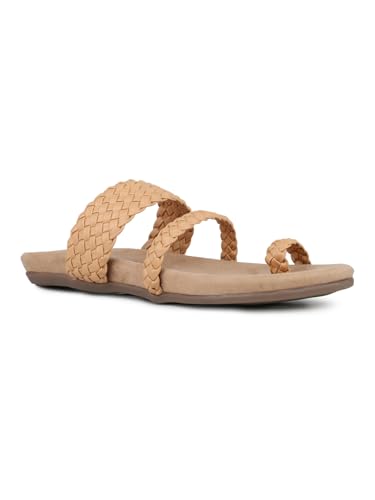 Image of Inc.5 Womens Beige Casual Solid Round Toe Sandals