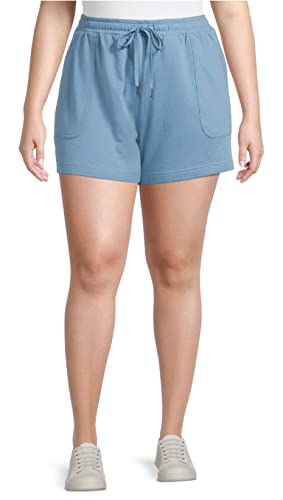 Aged Blue Plus Size Pull On Knit Shorts - 3X