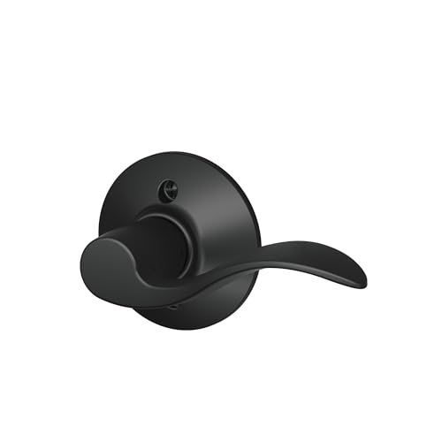 Image of Schlage F170 ACC 622 RH Right Handed Accent Door Lever, One Sided Non-Turning Dummy Door Handle, Matte Black