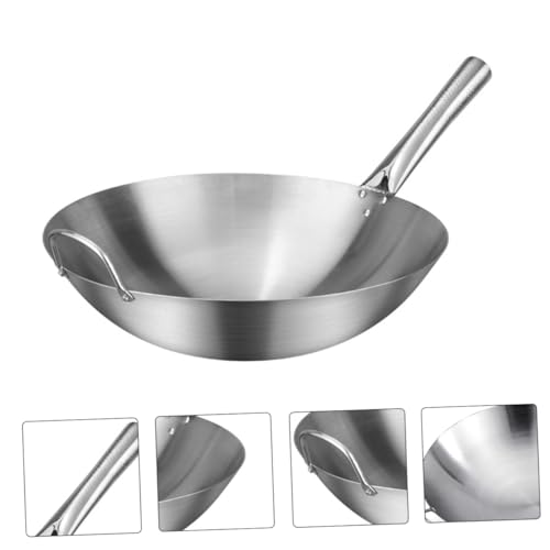 Wok con fondo redondo de acero inoxidable antiadherente miniatura 7