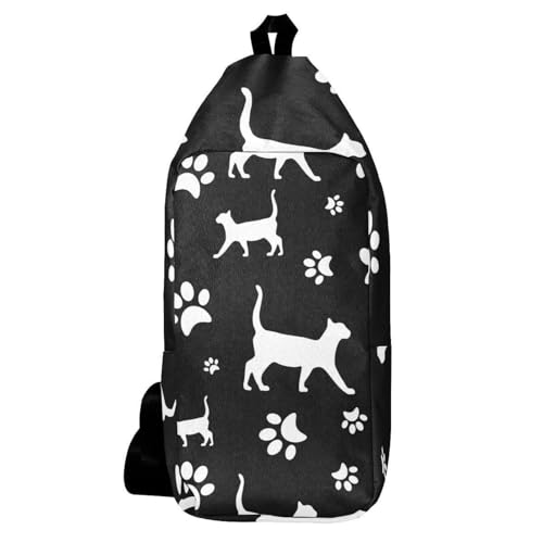 Sac à dos à bandoulière homme et femme avec motif chat imprimé