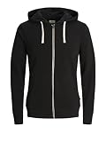 Sudadera JACK&JONES Hombre M Negro 12136884 JJEHOLMEN Sweat Zip Hood Noos