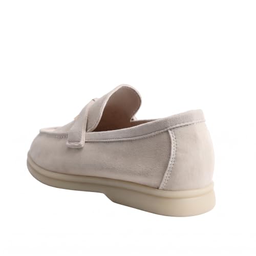 Image of Women's Summer Charms Suede Loafers - Premium Sheepskin Unlined Upper,Classic or Styles with Metal Detail for Casual, Office, Travel & All Day Wear