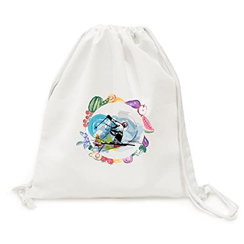 Sac ski acrobatique pliable au marché cabas fruits et légumes réutilisable