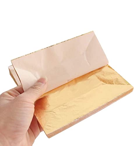 Gold leaf company Gold Leaf Sheets, 50 Sheets, 8 by 8.cm Gilding Foil for Gilding, Resin Art, Decoration Crafting, Paintings, Arts Crafts, Nail Deco,Furniture, Size 3.14 * 3.35 inhches (50)