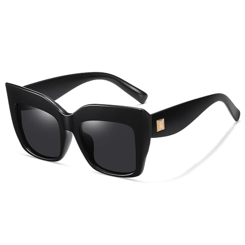 Lunettes de soleil à grande monture anti-UV400 pour femme et homme