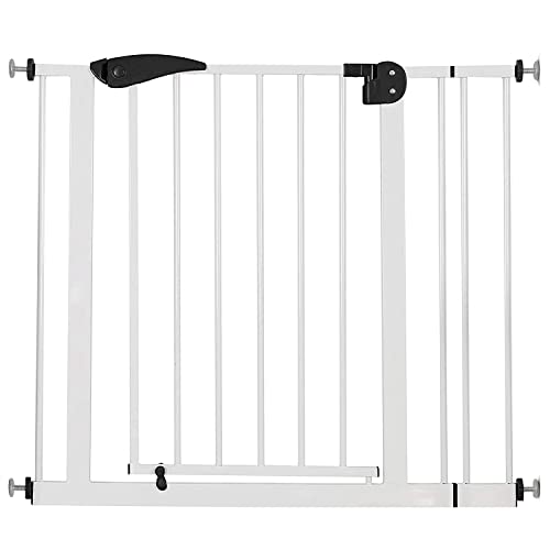Image of Safe-O-Kid- Pure Metal Baby Safety Gate (75-95 cm), Adjustable, 2 Way Auto Close, Barrier for Stairs, Door and Hallways, Dog /Pet Barrier Fence-Black