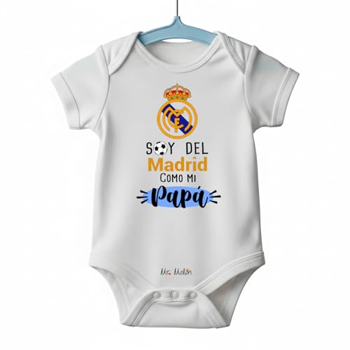 BODY FUTBOL BEBE MADRID PAPÁ (Manga corta, 0-3)