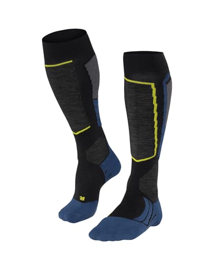 FALKE Herren Skisocken SK2 Intermediate M Kh Wolle Funktionsmaterial warm dick 1 Paar, Schwarz Black 3001, 44-45