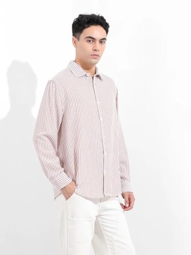 Image of Men's Cotton Casual Printed Striped Stylish Shirt for Men