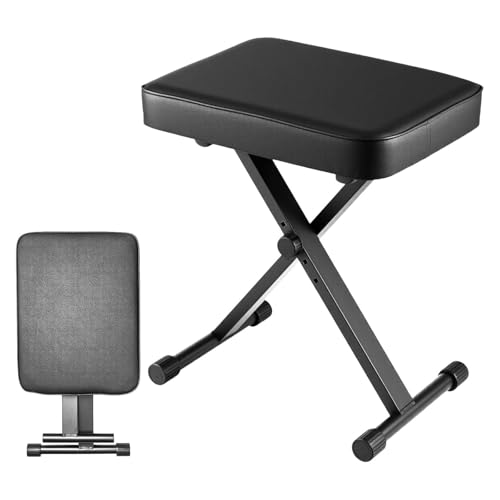 1PC Piano Bench Adjustable Height X Style Padded Stool