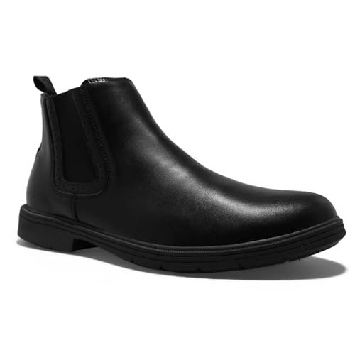 Men's Orthopedic Business Leather Dress Shoes: Soft Plantar Fasciitis Diabetic Flat Feet Plantar Fasciitis Foot Pain Relief Derby Modern Wingtip Oxfords, Comfort Chelsea Ankle Boots Black Size 11.5