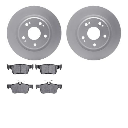 Image of R1 Concepts Rear Brake Kit Fits 2017-2020 Honda Civic | Ceramic Brake Pads and Blank eLINE Brake Rotors| 11.1 inch Rear
