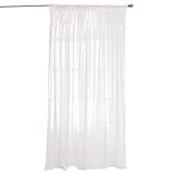 Loberon Gardine Otilie, mit abgestepptem Tunnelsaum, Schlichtes Design, stilvolle Fensterdekoration, leicht transparent, gesmokter Abschluss, Vorhang, Sichtschutz, Baumwolle, weiß