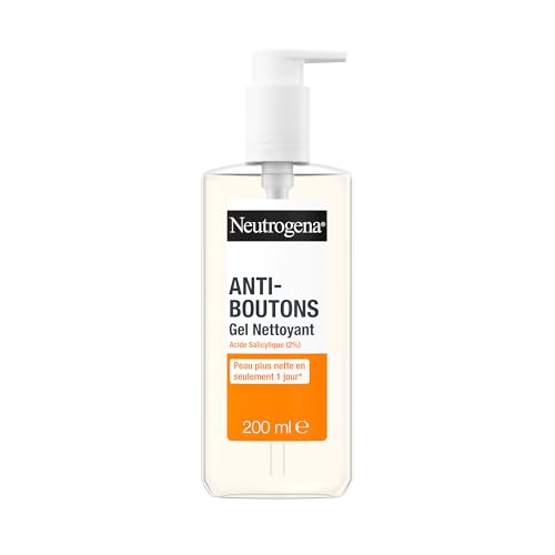 Neutrogena – Gel Nettoyant Anti-Boutons (flacon-pompe de 200 ml) – Nettoyant visage à l'acide salicylique (2%) – Élimine l'excès de sébum et les...