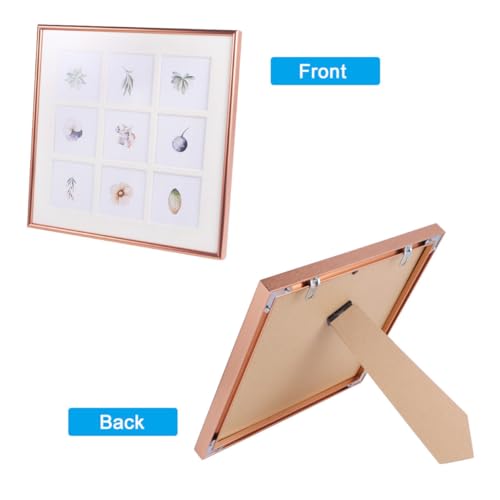 Porte-photo mural aluminium cadre photo multi-vues 9 compartiments table